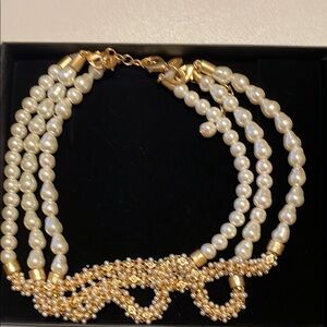 #133. Chicos Elegant Gold and Pearl Necklace